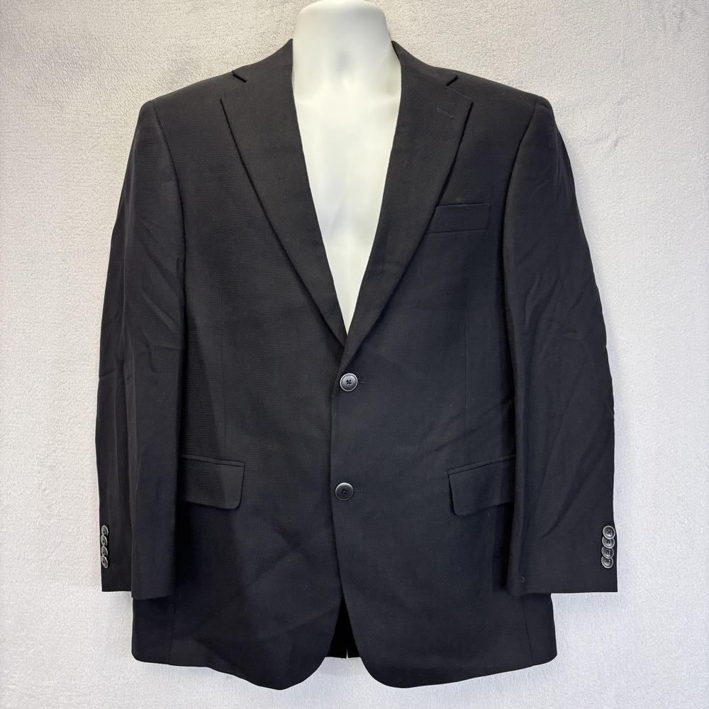 Hart Schaffner Marx Blazer Mens 40S USA Made Black Suit Jacket‎ Union 2-Button